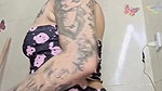 I fill myself with cream in the bathroom to masturbate