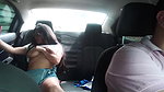 I seduce Uber driver on the way home by masturbating in his car
