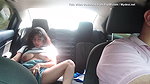 I seduce Uber driver on the way home by masturbating in his car