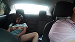 I seduce Uber driver on the way home by masturbating in his car