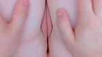 I slide her cute flowery panties to one side, very petite, her pussy inside
