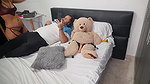 I squat my pussy in front of my roommate inciting him to have sex