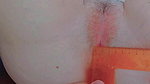 measuring every inch of her tight pussy and opening it tightly