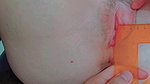 measuring every inch of her tight pussy and opening it tightly