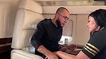 My business trip ended with an incredible orgy with the flight attendants, the pilot, my assistant and my whore of a wife