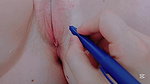 My classmate wanted me to put a pen in her pussy and I opened it for her