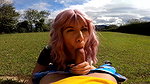 My Friend Gives Me a Great Deepthroat Blowjob Outdoors and I Cum in Her Mouth
