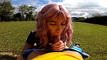 My Friend Gives Me a Great Deepthroat Blowjob Outdoors and I Cum in Her Mouth
