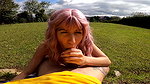 My Friend Gives Me a Great Deepthroat Blowjob Outdoors and I Cum in Her Mouth
