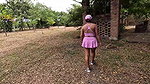 My horny neighbor invites me to exercise, and the cheeky girl shows me her tits