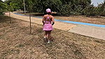 My horny neighbor invites me to exercise, and the cheeky girl shows me her tits