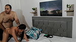My lover fucks my pussy very hard on all fours in the hotel room