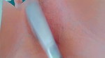 opening her pussy glued with metal paddles