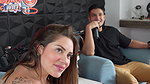 Podcast gets out of control, blowjob, deep throat and a lot of semen live -Sara Blonde and Crispasquel