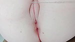 pussy completely closed, I open her lips and you can see her hymen