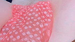 Pussy stretched by a pink doggy bag