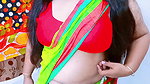 My sister-in-law looks great in a saree today