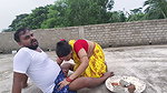 Beautiful Indian Village Aunty Hot Romance Big Boobs Press and Pussy Fucking on the Roof Over