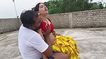 Beautiful Indian Village Aunty Hot Romance Big Boobs Press and Pussy Fucking on the Roof Over