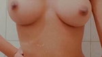 EAUTIFUL SLIM TEEN GIRL SQUEEZING BIG CURVY BOOBS ON BATHROOM