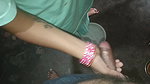 In the kitchen, water was taken out of penis, showing big boobs and Hindi audio best handjob