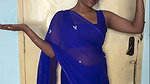 Cute tamil serial actress girl transparent saree wearing boobs and waist expose 1