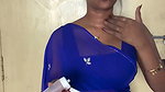 Cute tamil serial actress girl transparent saree wearing boobs and waist expose 1