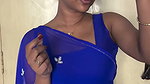 Cute tamil serial actress girl transparent saree wearing boobs and waist expose 1