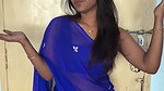 Cute tamil serial actress girl transparent saree wearing boobs and waist expose 1
