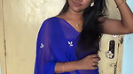 Cute tamil serial actress girl transparent saree wearing boobs and waist expose 1