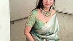 Niveditha Gowda TEMPTING HOTTIE IN OPEN CLEAVAGE SAREE HQ VIDEO 1