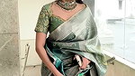 Niveditha Gowda TEMPTING HOTTIE IN OPEN CLEAVAGE SAREE HQ VIDEO 1