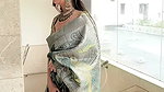 Niveditha Gowda TEMPTING HOTTIE IN OPEN CLEAVAGE SAREE HQ VIDEO 1