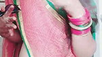 chubby lady sexy navel in pink saree 1