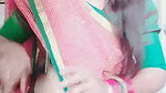 chubby lady sexy navel in pink saree 1