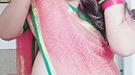 chubby lady sexy navel in pink saree 1