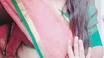 chubby lady sexy navel in pink saree 1