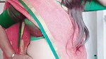 chubby lady sexy navel in pink saree 1