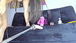 Horny Latina shoves a sex machine into her wet pussy. Part 1