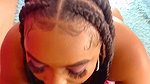 Hot ebony teen with a big ass and busty oiled up and fucked