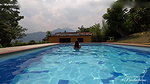 I decide to swim naked in the pool to seduce my friend and have sex with him outdoors