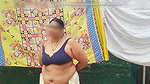 Traditional kerala style dressed Bhabi showing her huge sexy boobs, walking topless