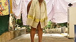 Traditional style in white Indian dressed cutie showing her sexy body, completely nude