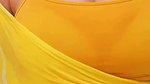 Busty Beauty In Yellow Crop Top & Saree Teases With Deep Cleavage 1