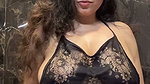 curvy busty lady in black sleepwear 1
