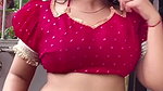 fleshy marathi lady sexy deep navel in red costume 1