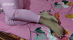 Asian Indian Female Village Young Girl Forplay with Her Boyfriend. Pink Dress, Hairy Vulva and Tight Skin Ass.