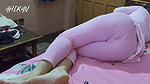 Asian Indian Female Village Young Girl Forplay with Her Boyfriend. Pink Dress, Hairy Vulva and Tight Skin Ass.