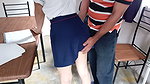 I am unfaithful and perverted, the teacher rubs his cock on my shoulder and I give him his good blowjob swallowing milk