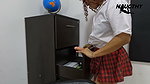 Hot girl masturbates in the detention room